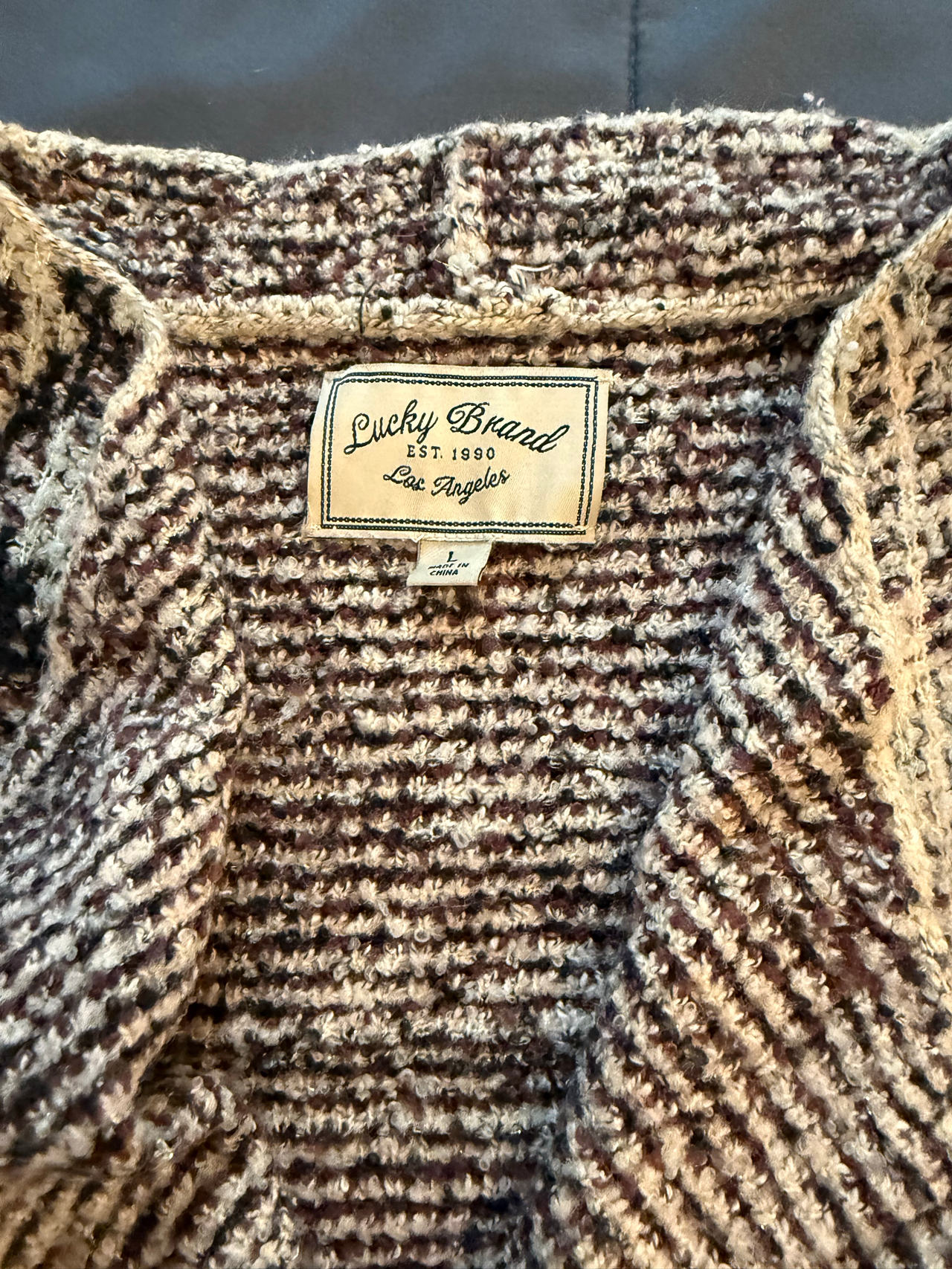 Lucky Brand Textured Knit Cardigan Sweater