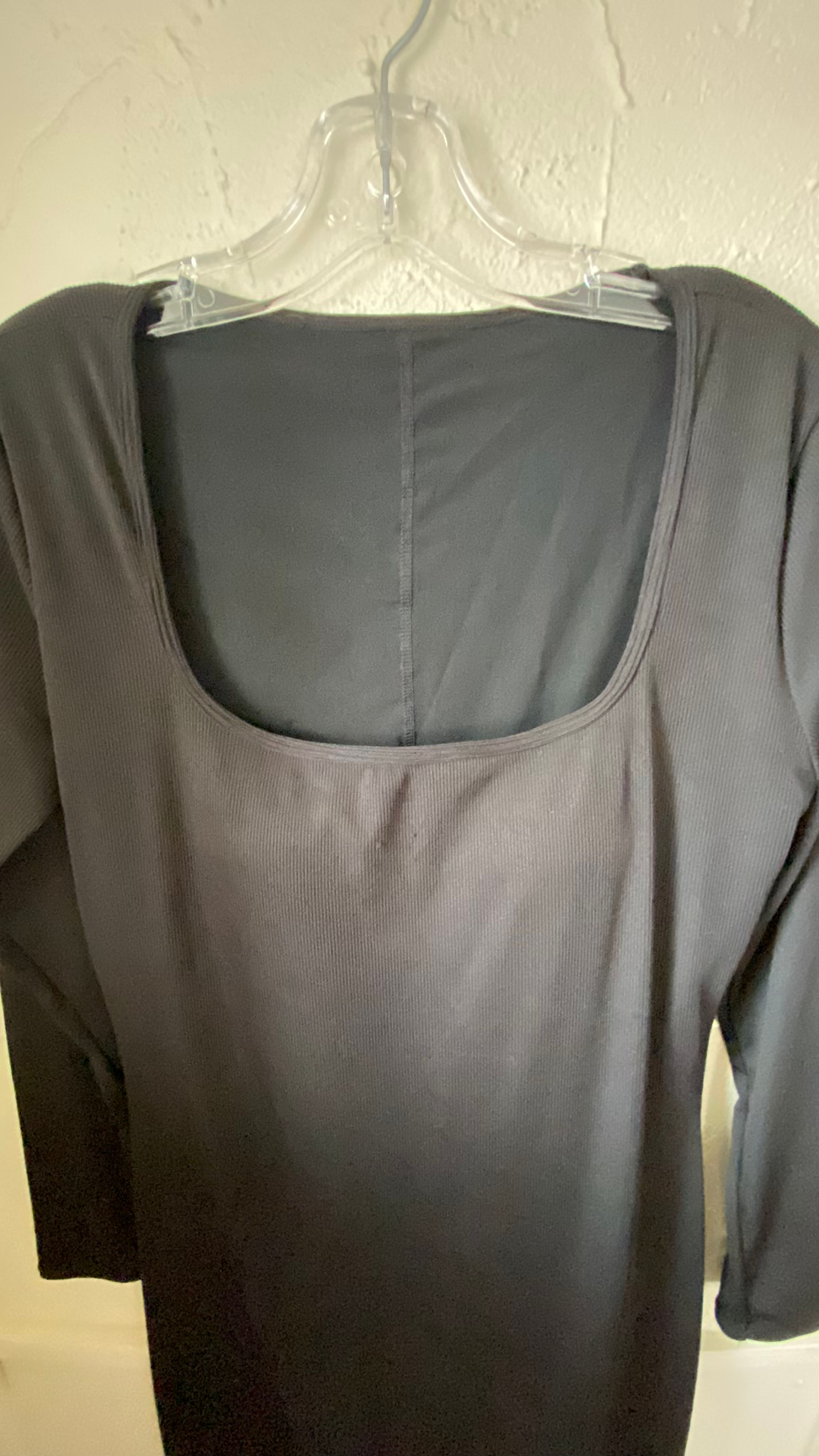 Long Sleeve Black Midi Dress - Image 2