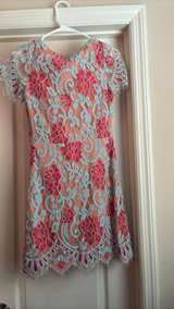 Storia Coral Blue Lace Floral Embroidered Cap Sleeve Dress NEW Size Small - Image 2