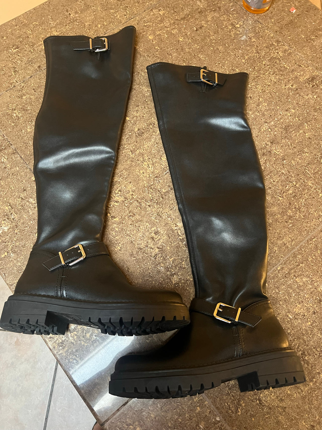 Women's Over-the-Knee Lug Sole Buckle Boots
