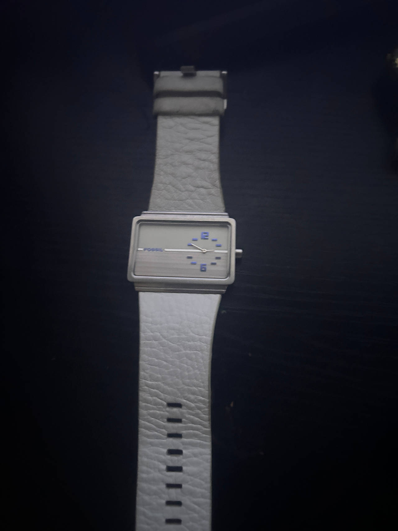 Fossil Rectangular Leather Strap Watch