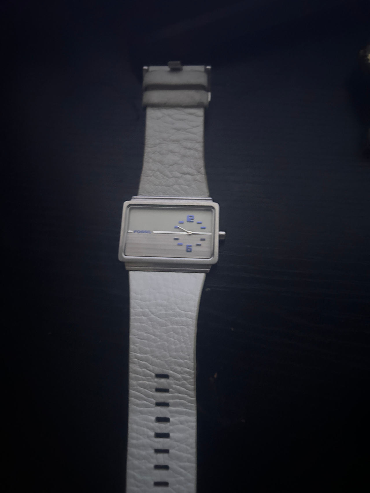 Fossil Rectangular Leather Strap Watch