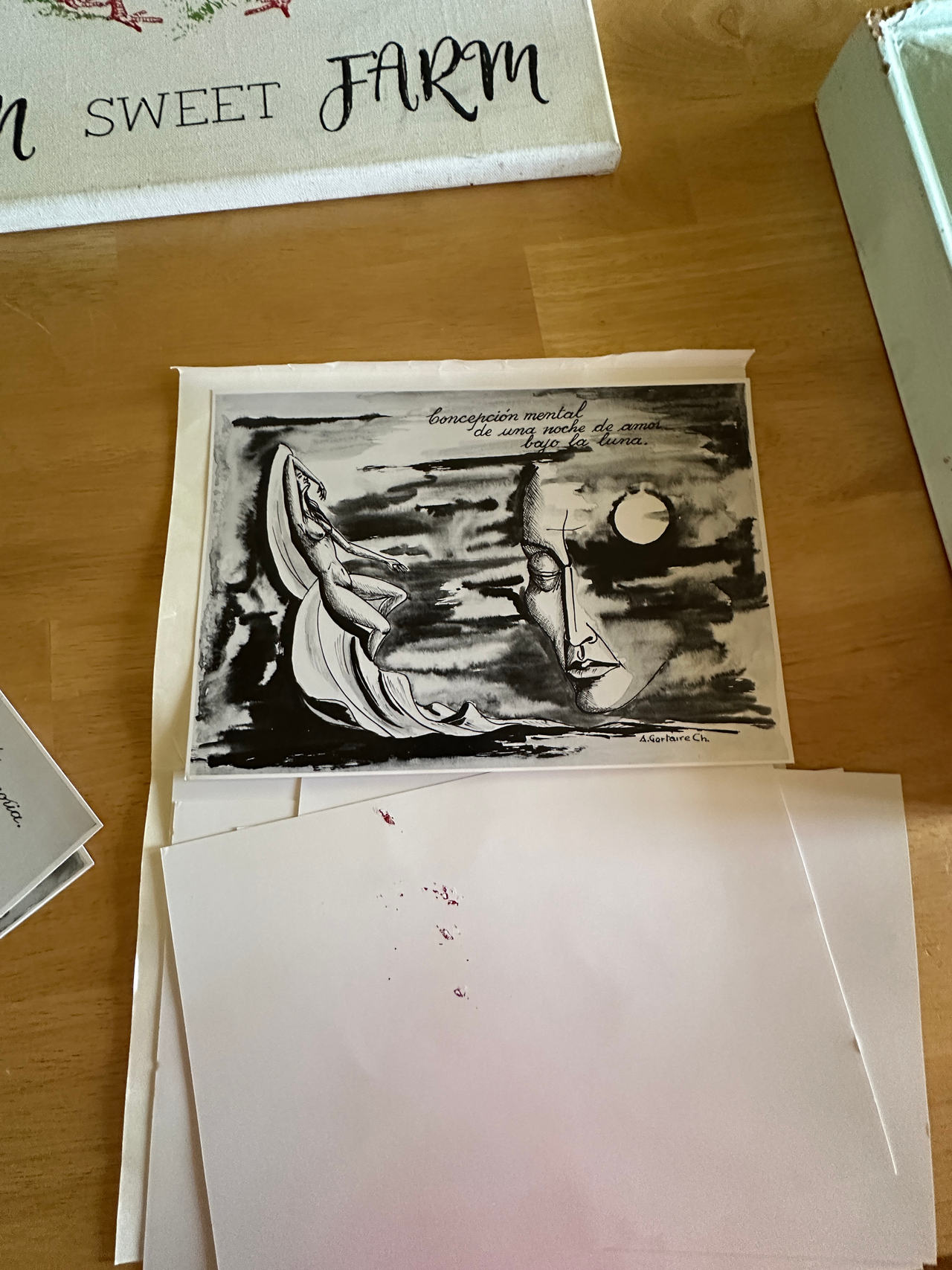 Original Surrealist Ink Drawing
