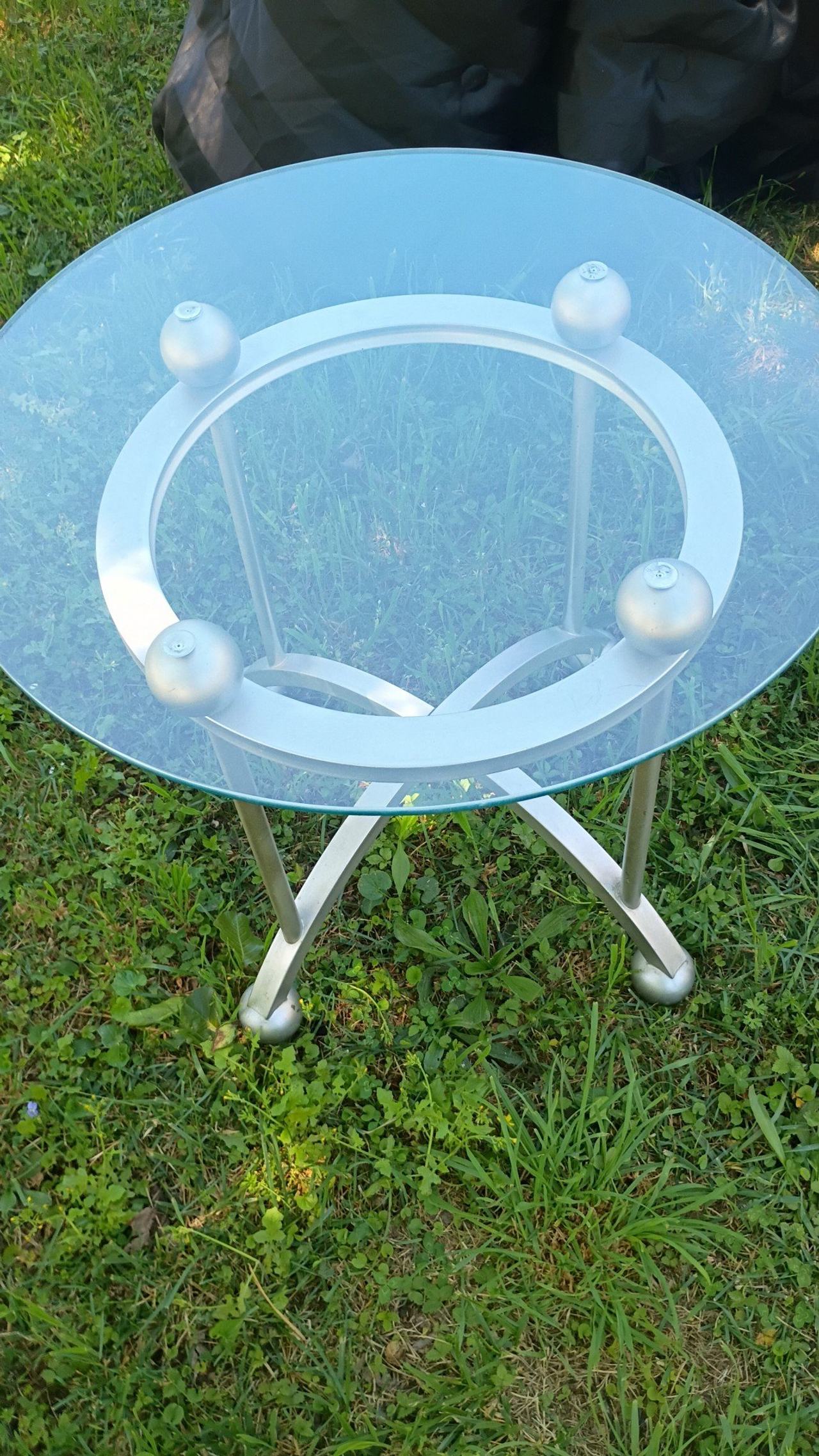 Modern Round Glass Side Table