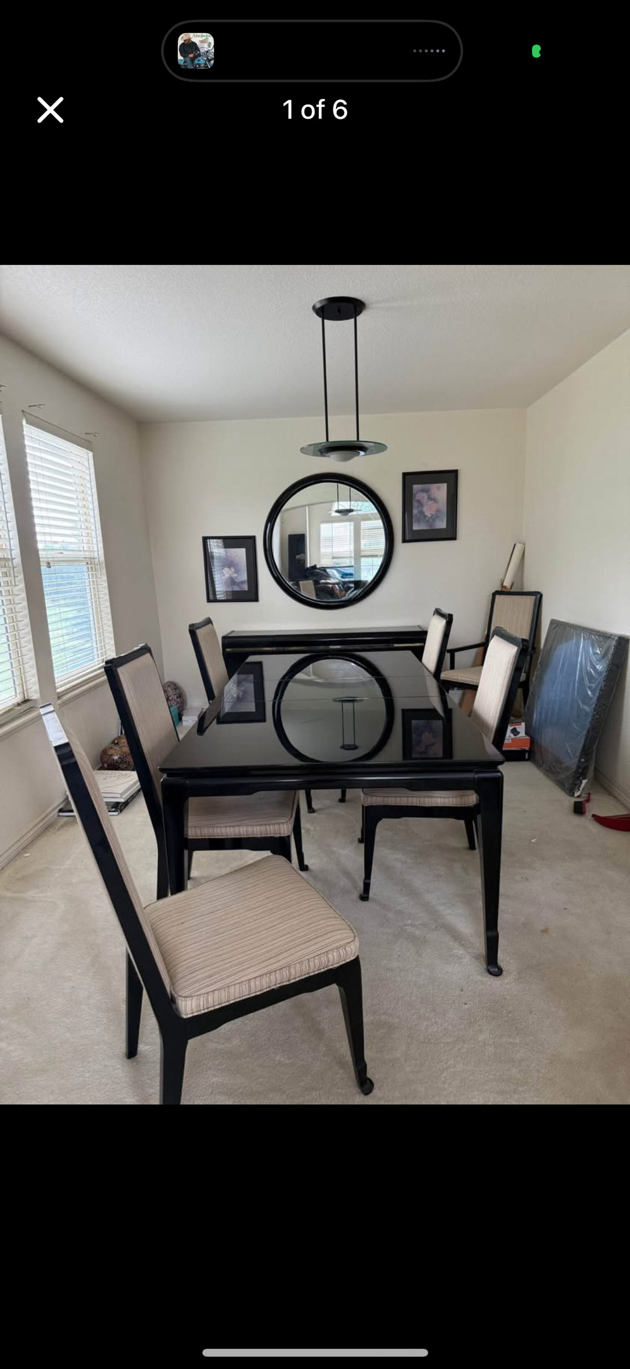 Black Glass Top Dining Table Set