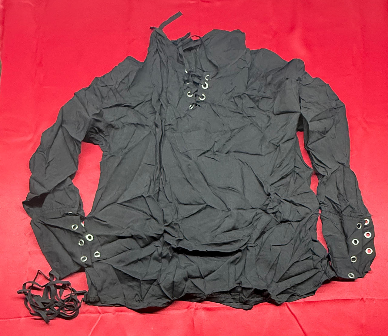 BRAND NEW NEVER WORN - Men's Black Renaissance Pirate Shirt Size Medium/Small