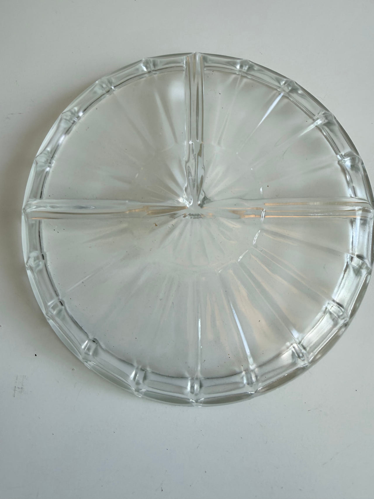 Vintage 3-Section Divided Glass Serving Dish