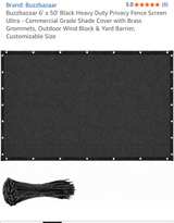 Buzzbazaar 6' x 50' Black Heavy Duty Privacy Fence Screen Ultra - Image 1