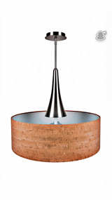 Kenroy Home Bulletin 3-Light Natural Cork Drum Pendant 93013BS - Image 1