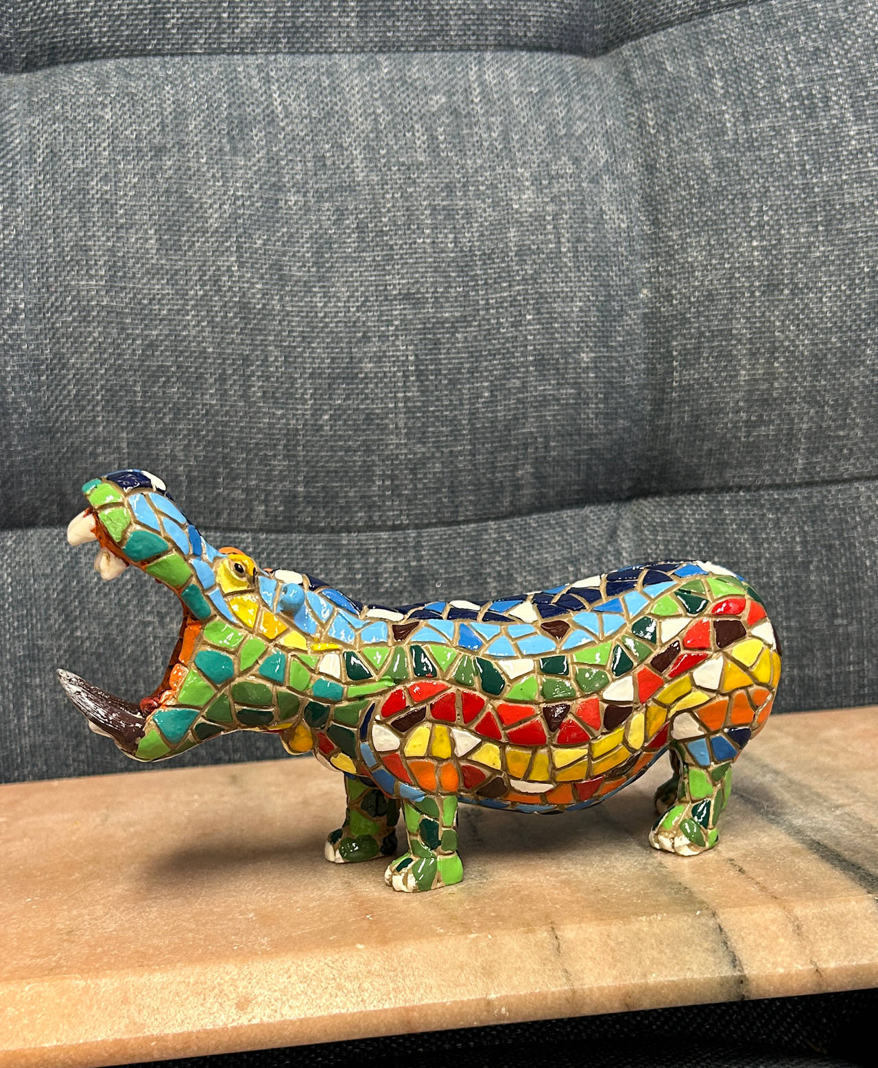 Barcino Design Mosaic Hippo Figurine