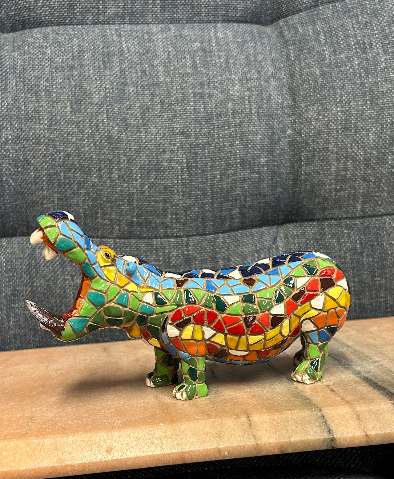 Barcino Design Mosaic Hippo Figurine