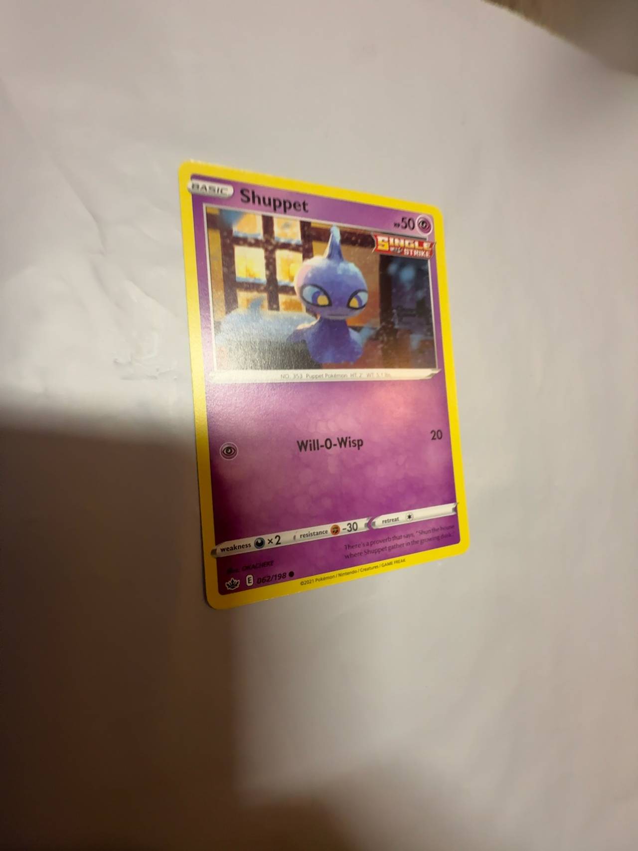 Pokemon Shuppet Chilling Reign Common Card #62/198