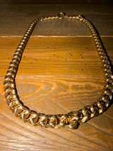 Monet Vintage Gold Tone Textured Curb Link Necklace - Image 2