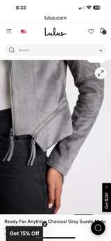 Lulus Grey Vegan Suede Moto Jacket - Image 6