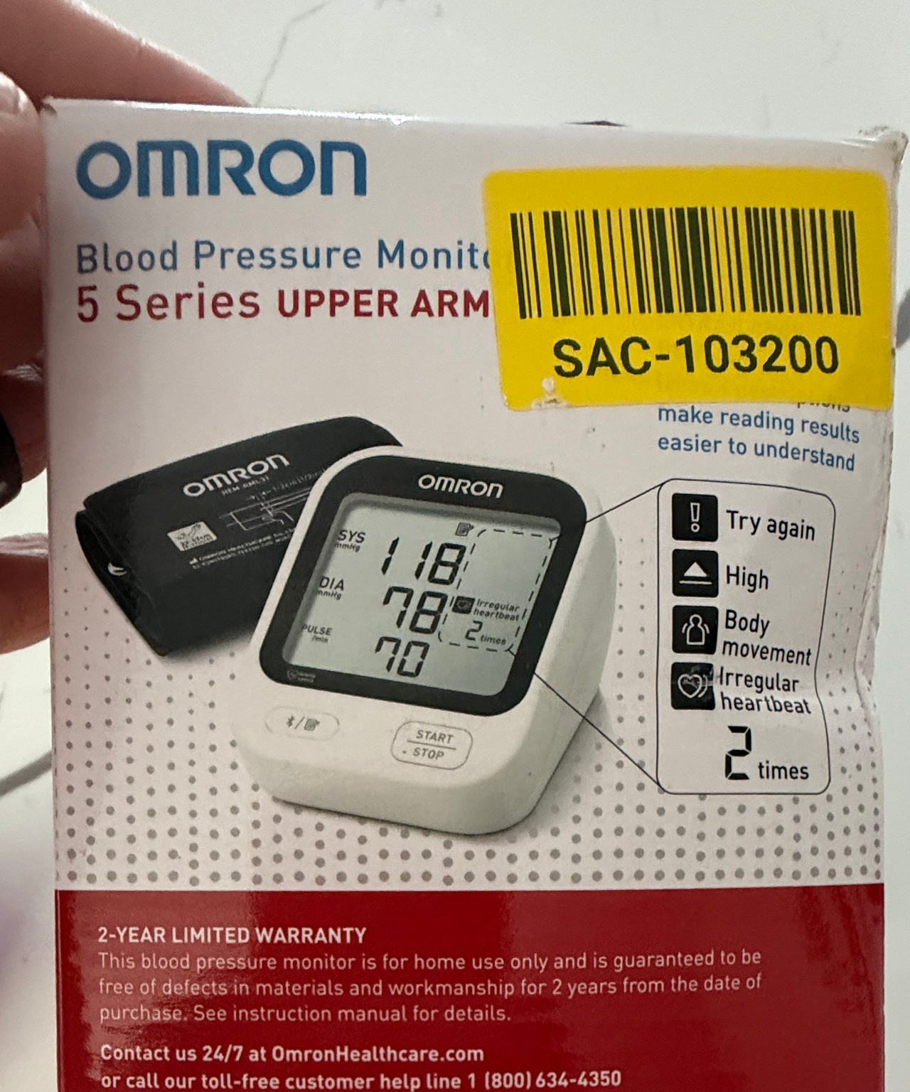 Omron 5 Series Upper Arm Blood Pressure Monitor