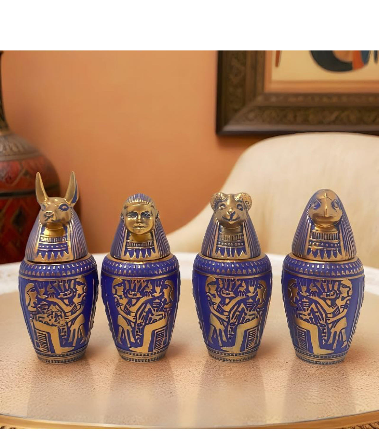 Egyptian Canopic Jars Set of 4