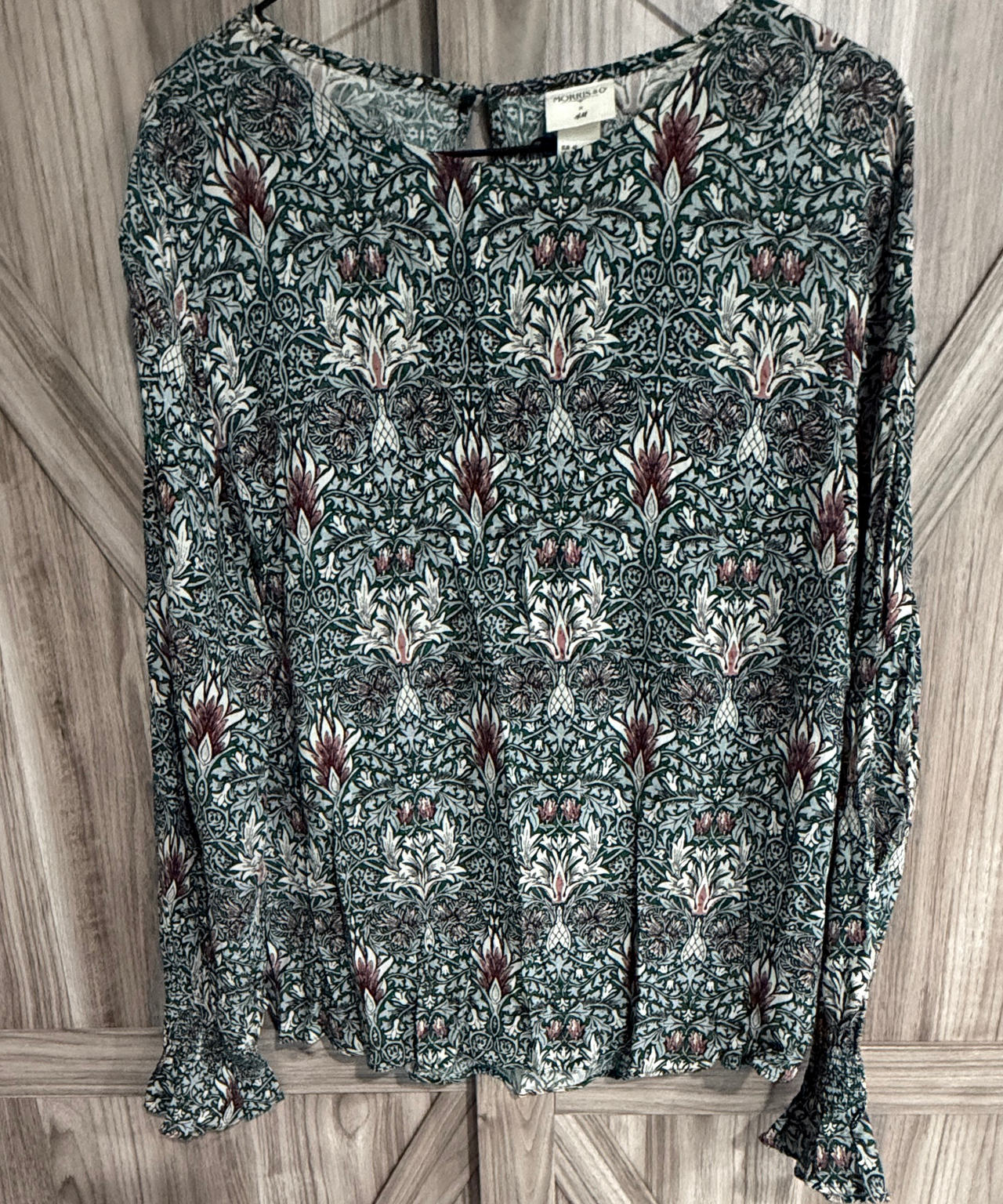 H&M x Morris & Co. Floral Print Blouse US size 10