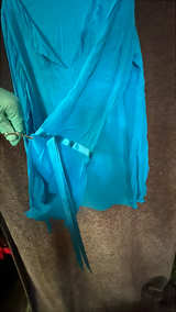 Dana Buchman Turquoise Blue Flared Lon Sleeve Blouse 100% silk Womens Size US12  - Image 2