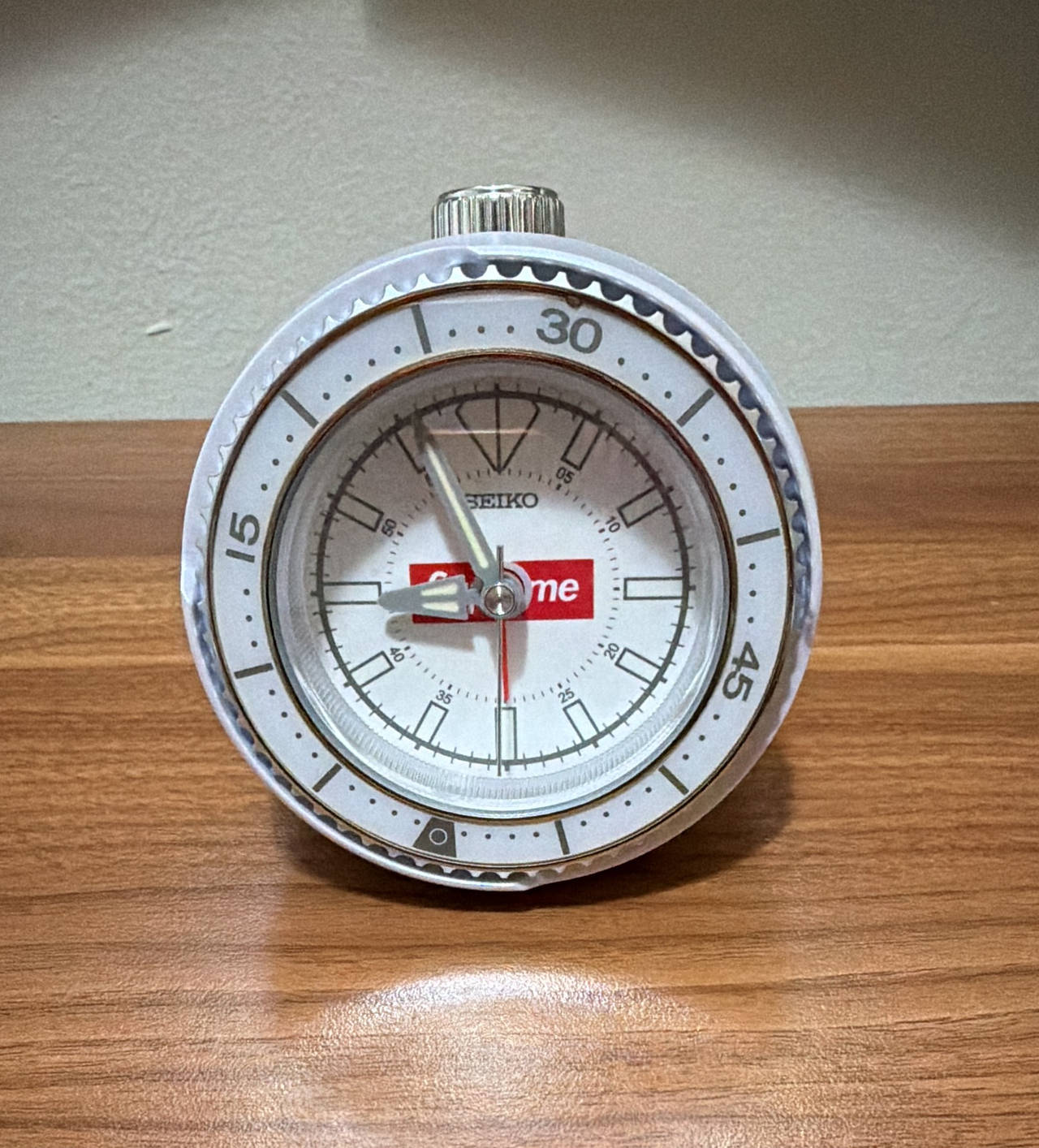 Supreme Seiko Alarm Clock White