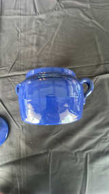 Vintage Bauer Cobalt Blue Bean Pot with Lid - Image 4