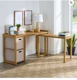 Better Homes & Gardens Ezra Modular L Desk with 2-Cube Storage, Light Honey Finish - Image 6