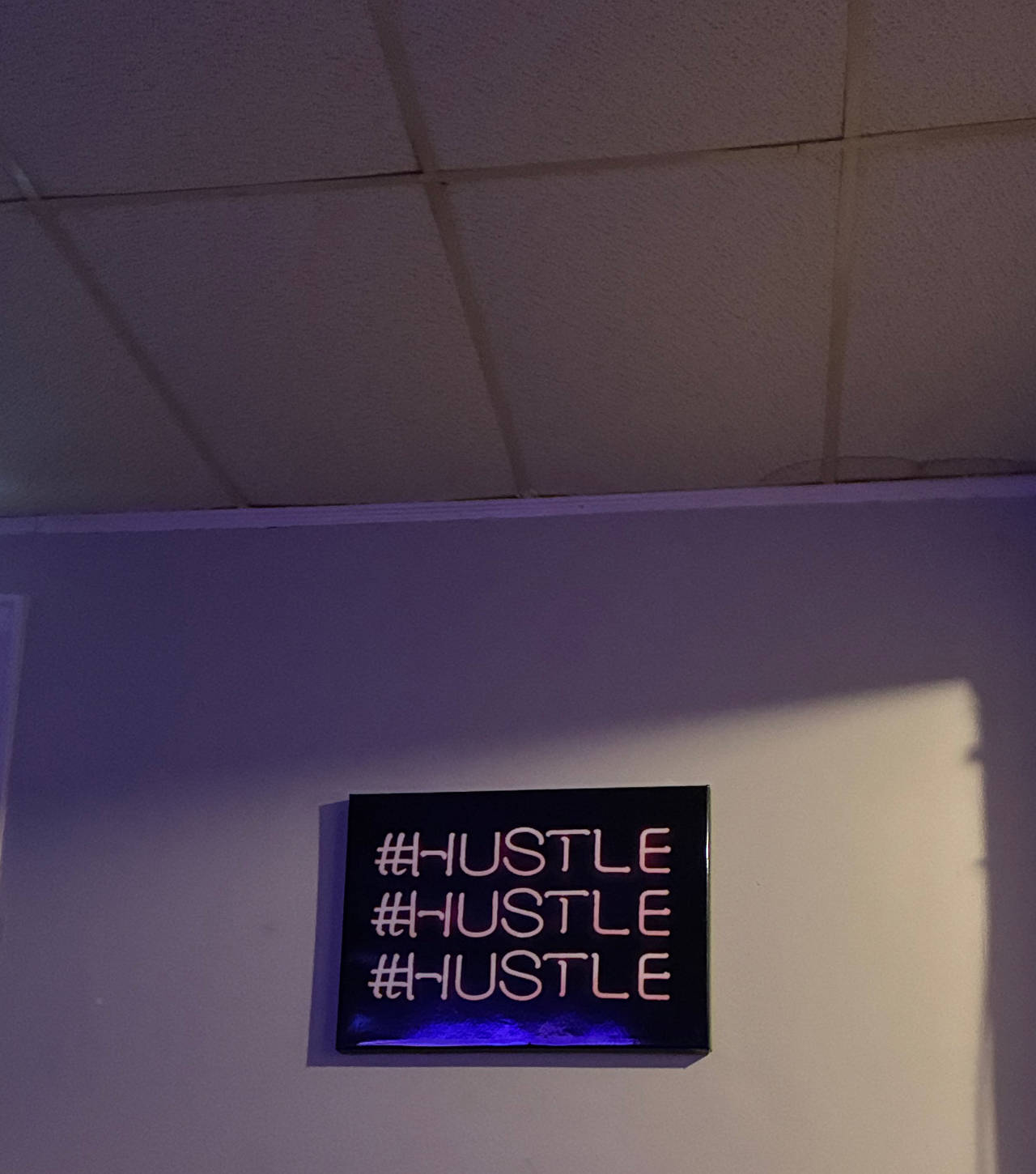 #HUSTLE Neon Style Canvas Wall Art