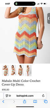 Mahalo Multi Color Crochet Cover-Up Dress - Image 1