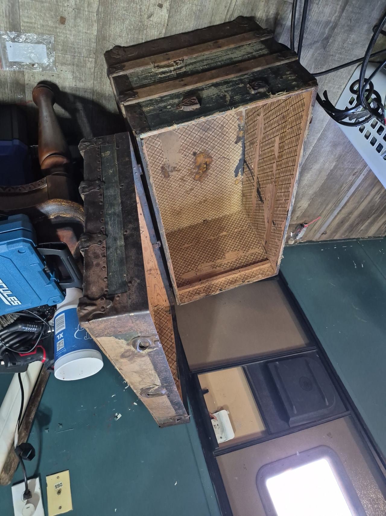 Antique Wood and Metal Steamer Trunk