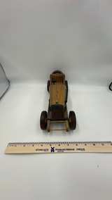 Handmade Wooden Vintage Race Car Model - Image 4