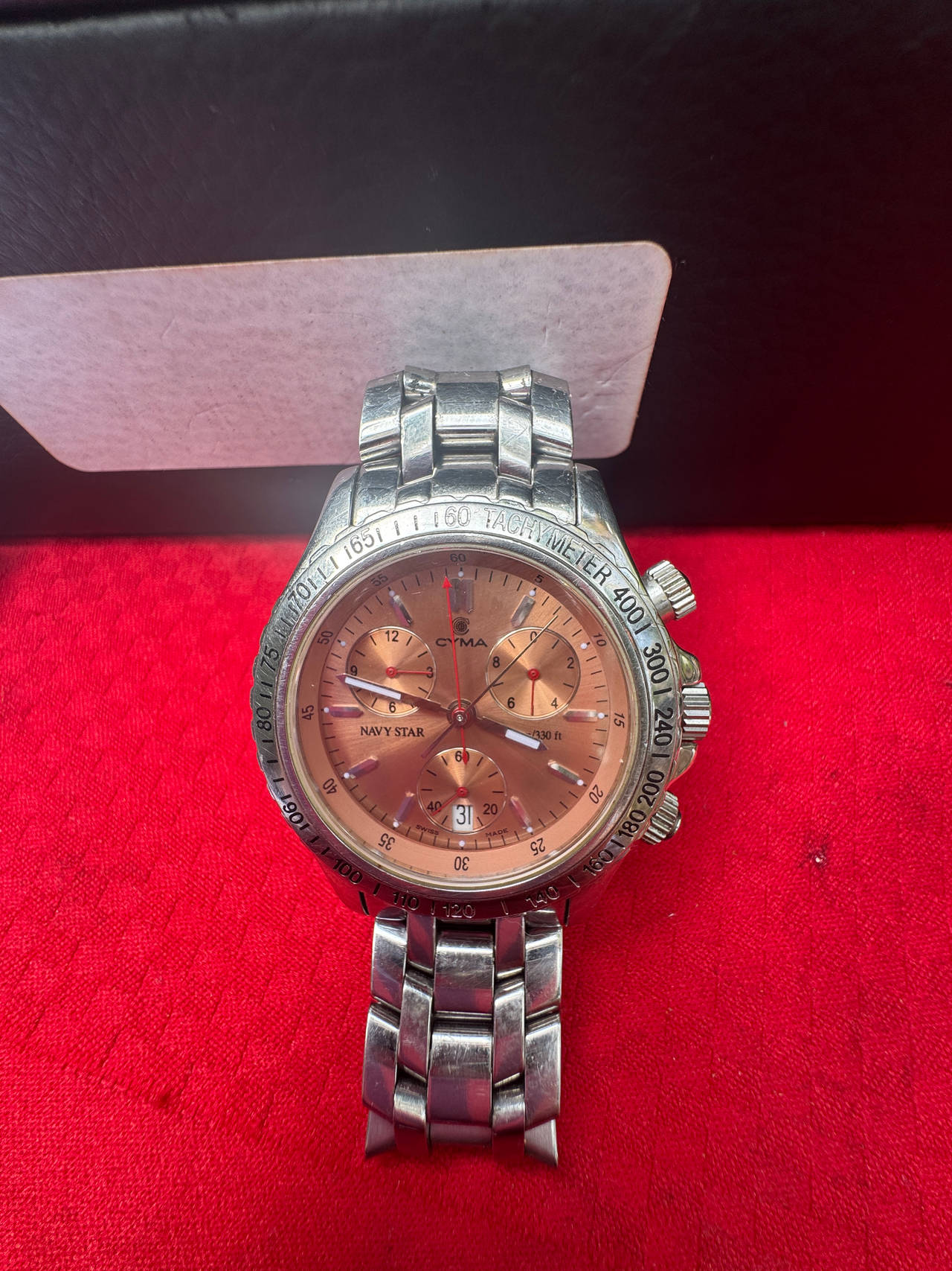 Cyma Navy Star Chronograph Watch