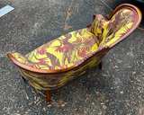 Vintage Victorian Style Tropical Loveseat - Image 4