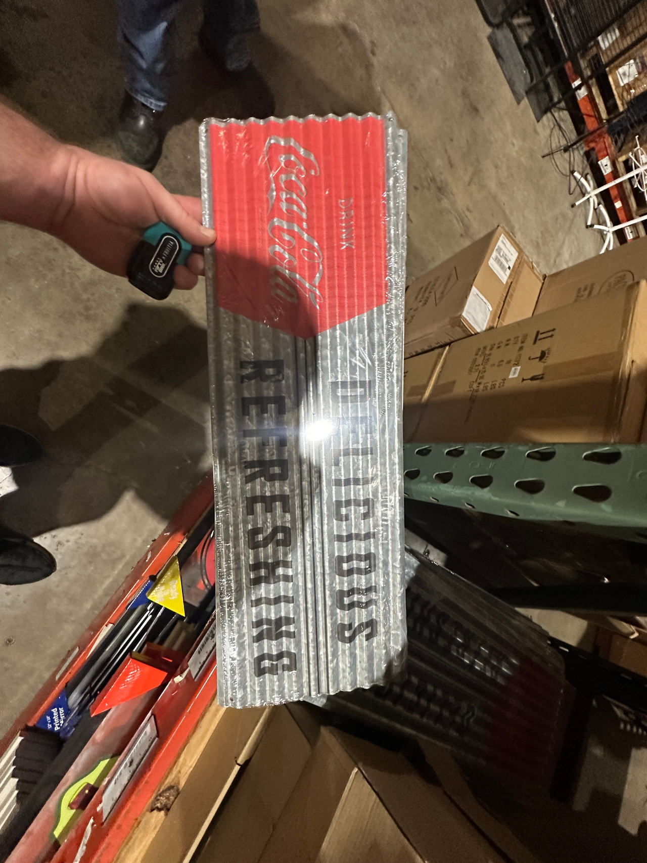 Coca-Cola Corrugated Metal Sign