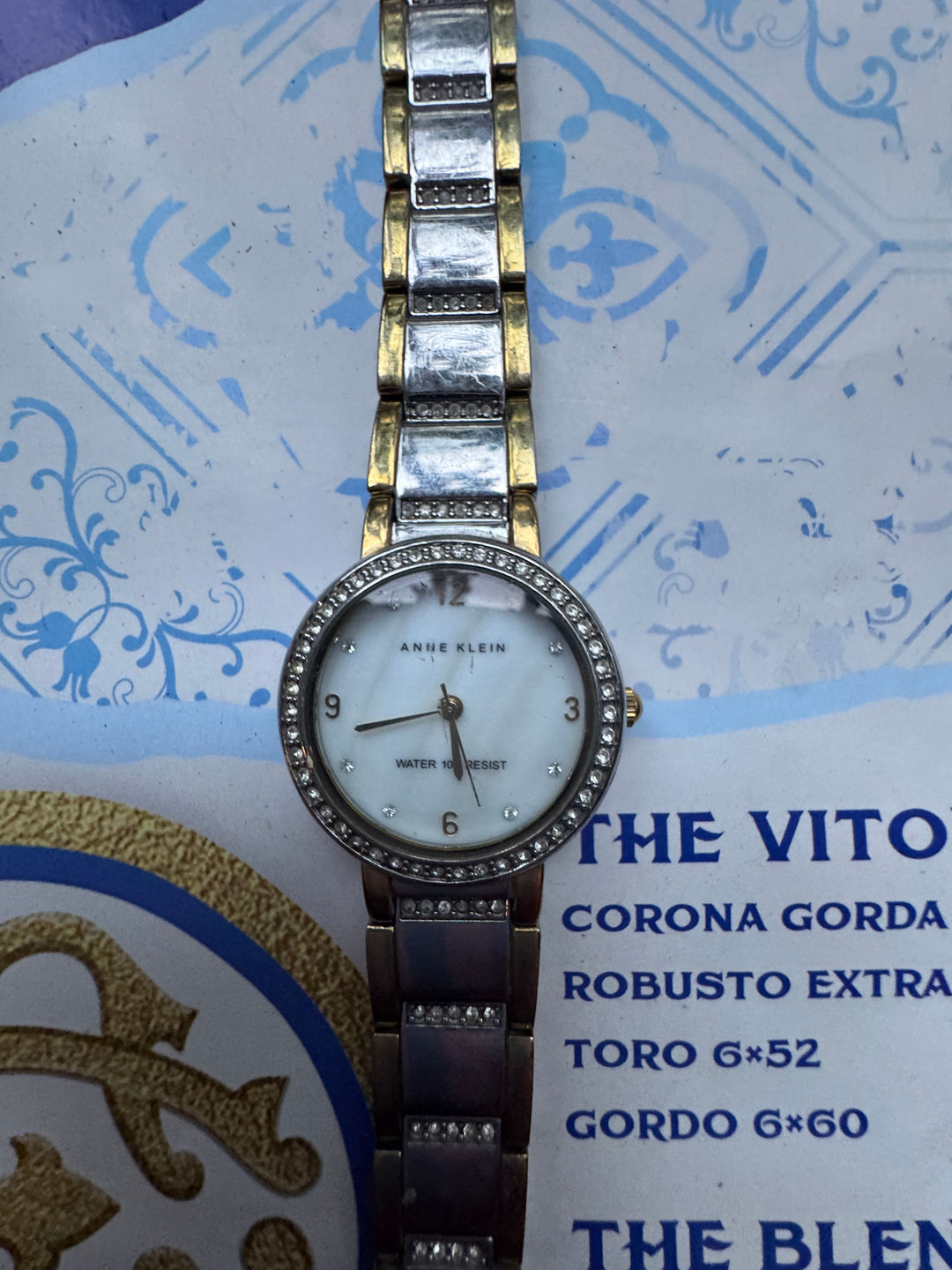 Anne Klein Women's Two-Tone Crystal Accented Bracelet Watch