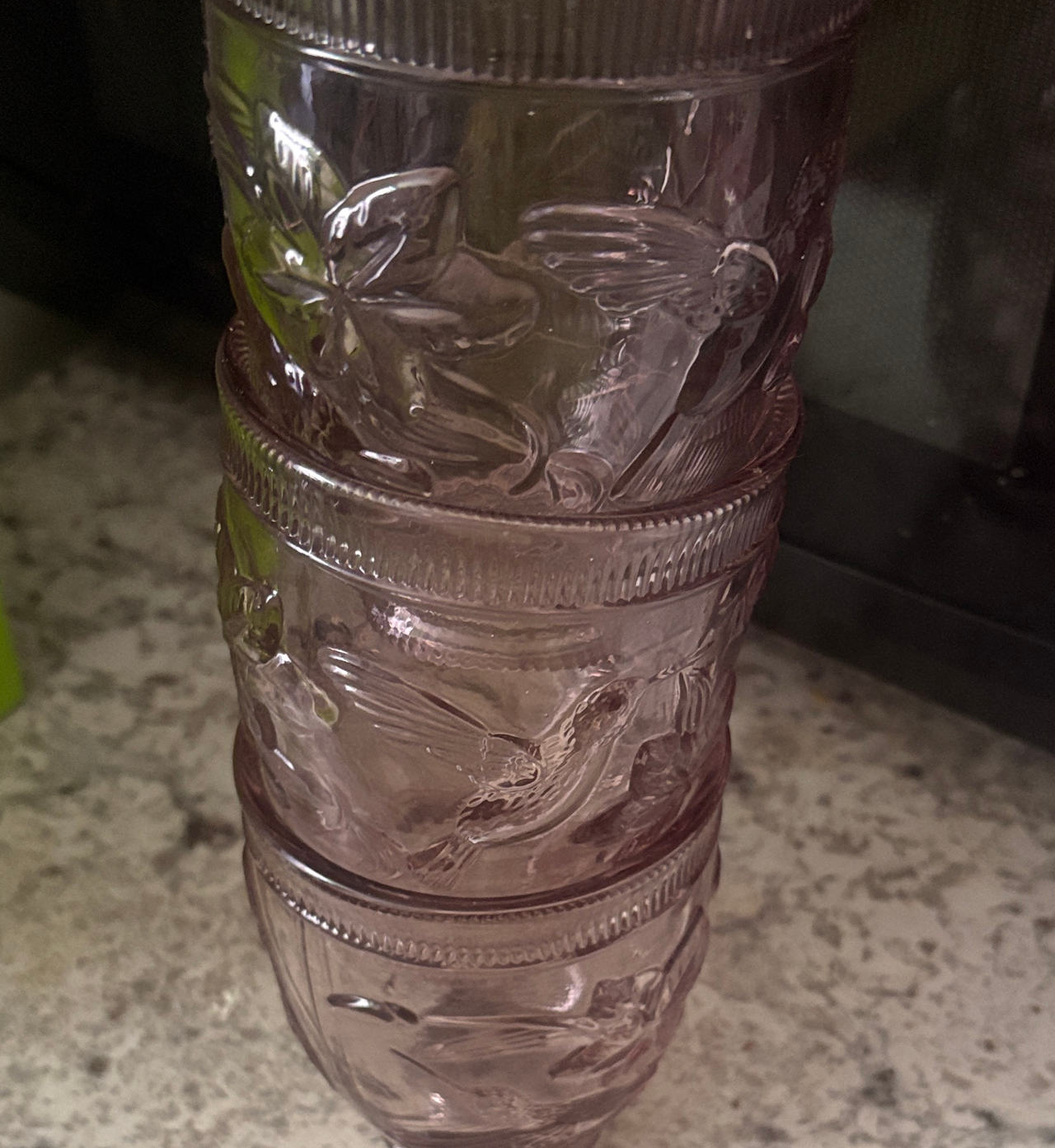 Arcoroc Rosaline Hummingbird Pink Glass Tumblers