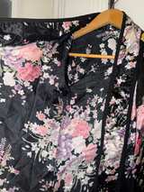 Smart Trend Floral Kimono Robe Black Flowers - Image 7
