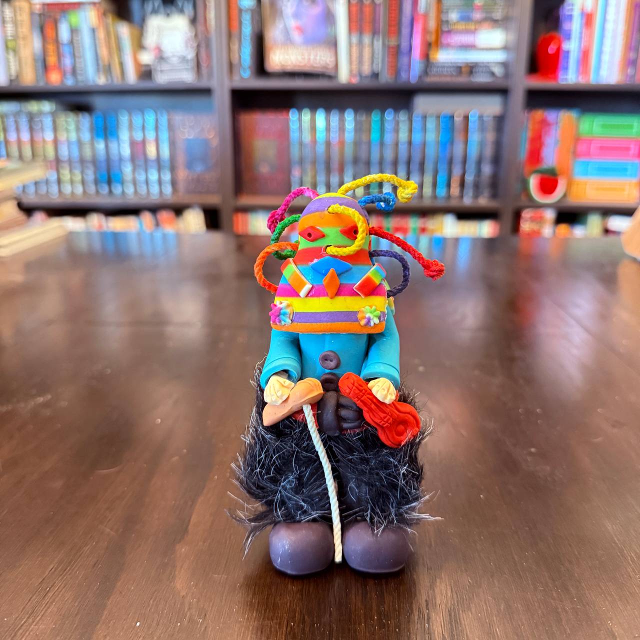 Handmade Aya Uma Ecuadorian Colorful Clay Diabl* Huma Toy Figurine