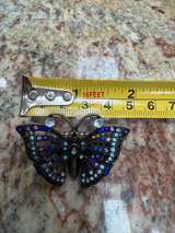 Paparazzi Social Butterfly Blue Rhinestone Stretch Ring - Image 5