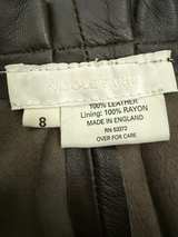 Nicole Farhi Black Leather Gathered Waist Skirt - Image 2
