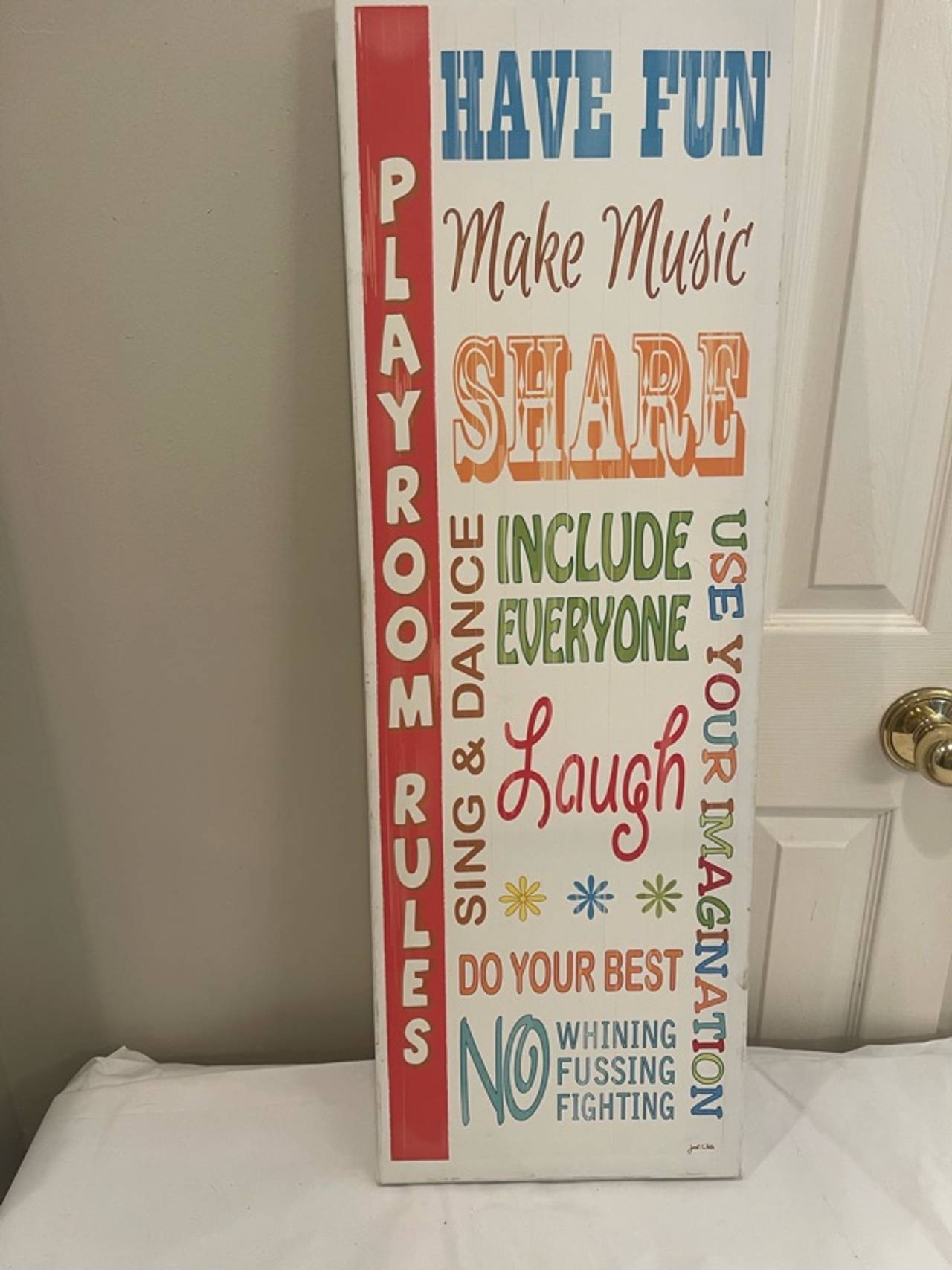 Playroom Rules Wall sign