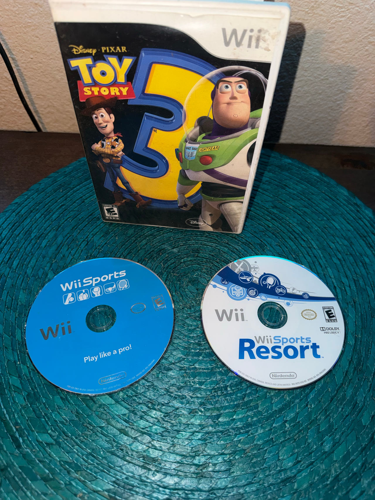 Nintendo Wii Video Games- Toy Story 3, Wii Sports & Wii Sports Resorts