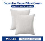 MIULEE Pack of 2 Light Gray Throw Pillow Covers 18x18 Inch Soft Chenille Pillow  - Image 2
