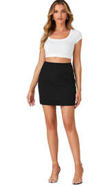 LYANER Women's High Waist Slim Fit Zipper Basic Short Bodycon Pencil Mini Skirt - Image 3