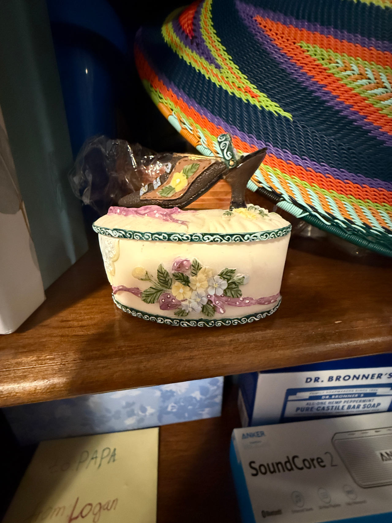 Decorative Trinket Box with Shoe Lid