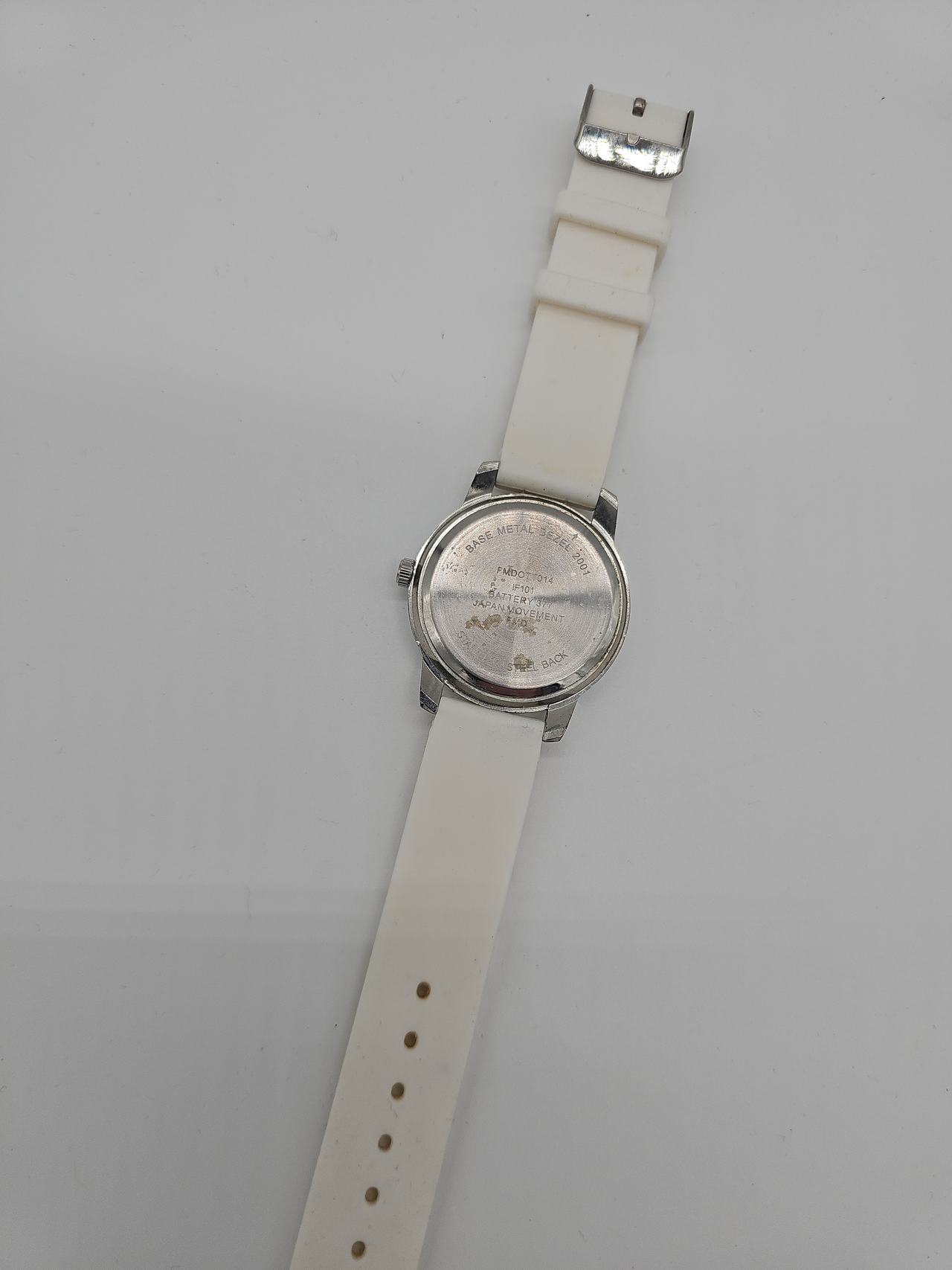 Geneva White Silicone Link Watch