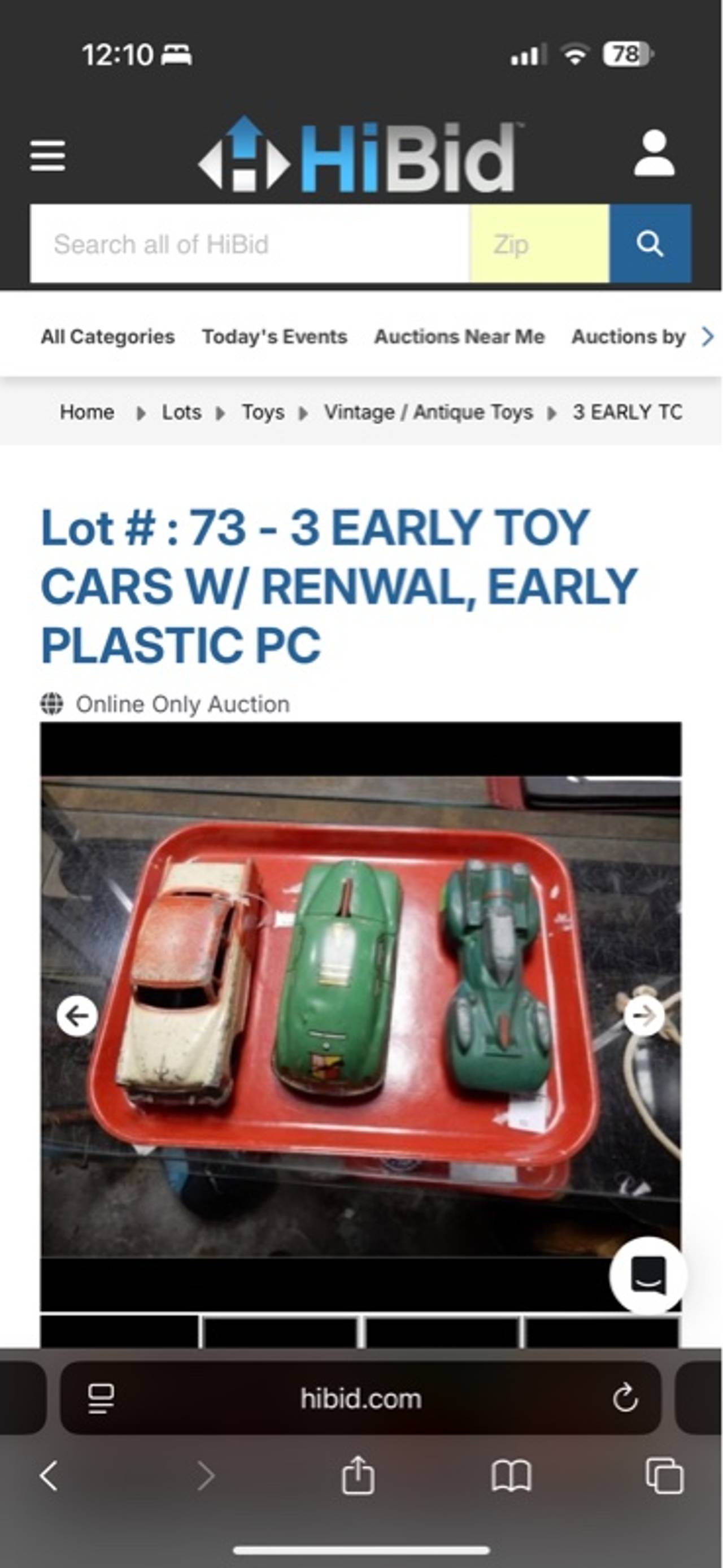 EXELO Vintage Tin Litho Toy Car