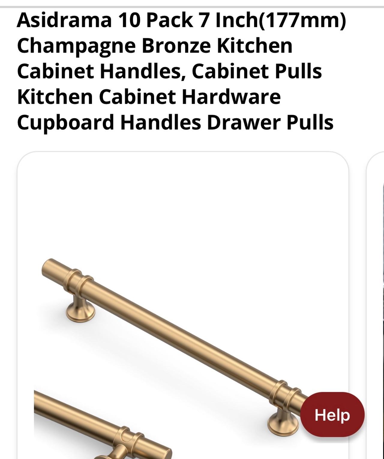 Asidrama 10 Pack 7 Inch Champagne Bronze Cabinet Pulls