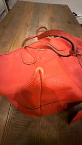 Coach Taxi Zip Top Tote Orange Red Large Big Bag  - Image 5