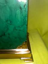 Frederick Cooper Green Faux Marble Brass Table Lamp - Image 3