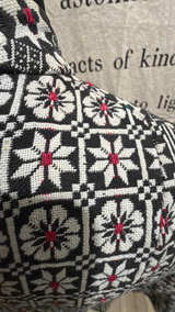 Vintage 60s/70s Geometric Print 3/4 Sleeve Blouse - Image 3