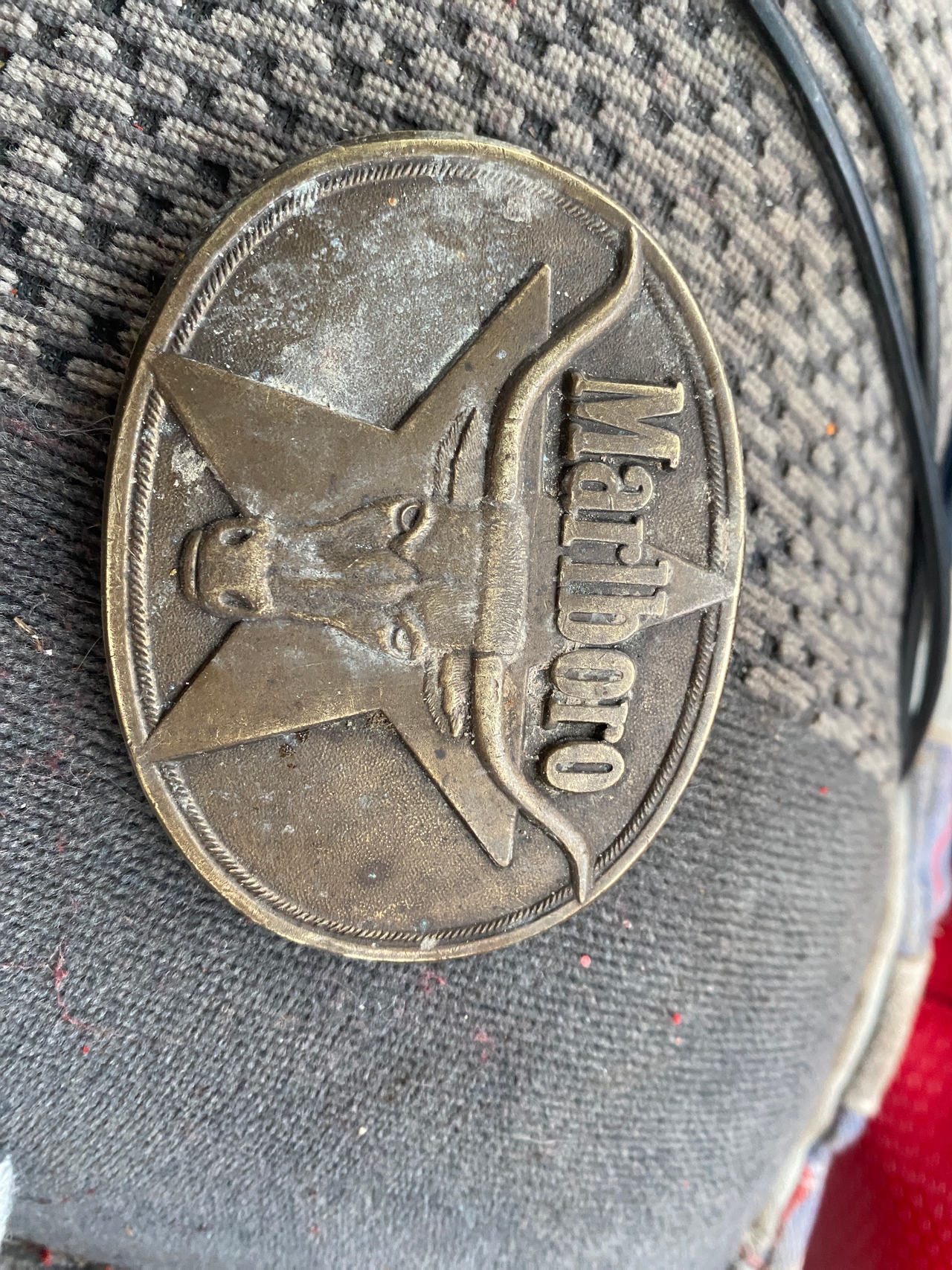 Marlboro Vintage Longhorn Star Brass Belt Buckle